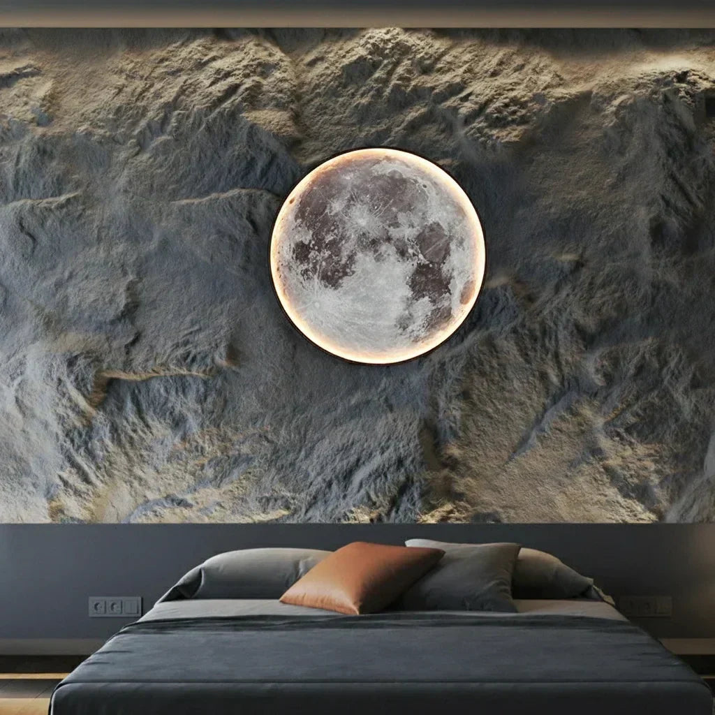 Lampe murale lune design minimaliste