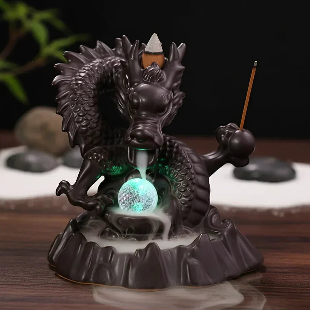 Brûleur d'encens dragon ambiance zen
